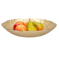 Decoratie schaal/fruitschaal van glas goud rond D40 x H7 cm - thumbnail