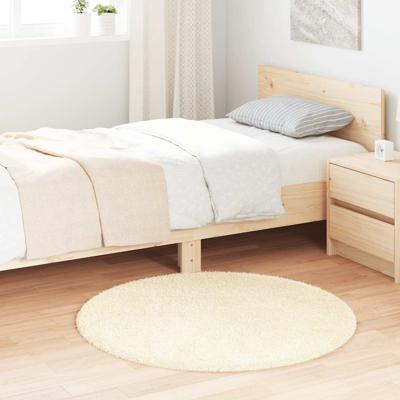 Hoogpolig vloerkleed NAVARRA 100x100 cm polyester crmekleurig