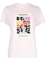 Sonia Rykiel t-shirt en coton à logo imprimé - Rose