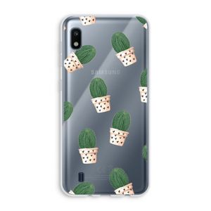 Cactusprint roze: Samsung Galaxy A10 Transparant Hoesje