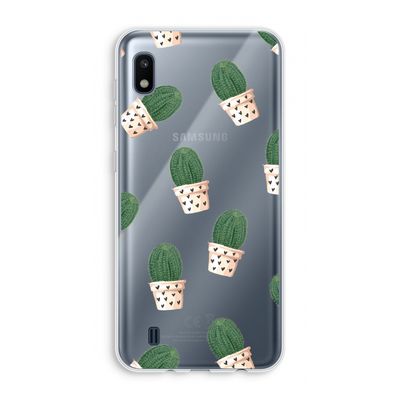 Cactusprint roze: Samsung Galaxy A10 Transparant Hoesje