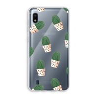 Cactusprint roze: Samsung Galaxy A10 Transparant Hoesje