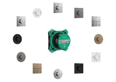 Hansgrohe ShowerSelect Comfort Q stopkraan inbouw voor 3 functies, Brushed Black Chrome