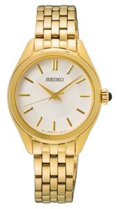 Seiko SUR538P1 Horloge staal goudkleurig-wit 29 mm