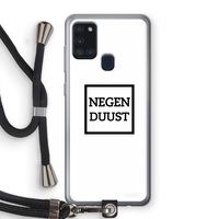 Negenduust vierkant: Samsung Galaxy A21s Transparant Hoesje met koord