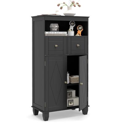 Houten Badkamerkast Met Werkblad Twee Laden En Verstelbare Planken