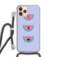 Smiley watermeloen: iPhone 11 Pro Transparant Hoesje met koord