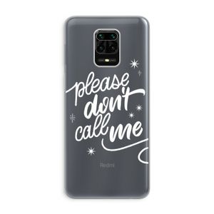 Don't call: Xiaomi Redmi Note 9 Pro Transparant Hoesje