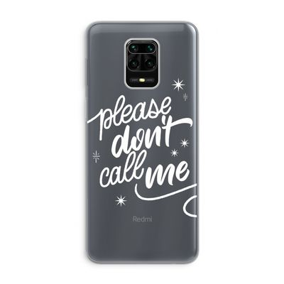Don't call: Xiaomi Redmi Note 9 Pro Transparant Hoesje