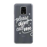Don't call: Xiaomi Redmi Note 9 Pro Transparant Hoesje
