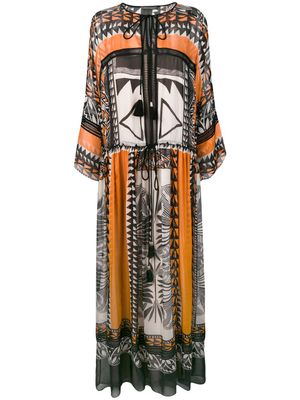 Alberta Ferretti robe longue imprimée - Noir