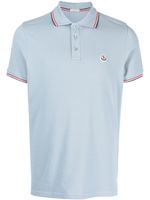 Moncler polo à patch logo - Bleu