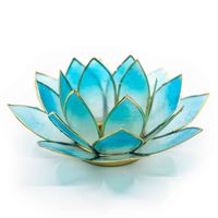 Lotus Sfeerlicht 2-Kleurig Licht Blauw / Blauw Goudrand - thumbnail
