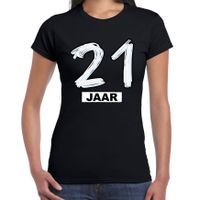 21 jaar verjaardag cadeau t-shirt zwart voor dames