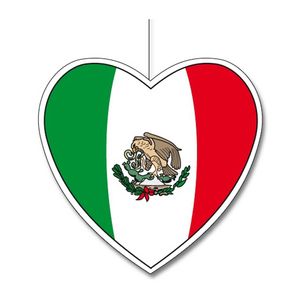 3x Mexico hangdecoratie harten 28 cm - Feestdecoratievoorwerp