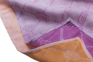 eKoala set slabbetjes Minù 45 cm biologisch oranje/paars 2-delig