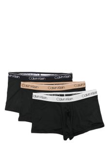 Calvin Klein lot de trois slips à taille logo - Noir