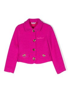 Moschino Kids blazer cintré en laine mélangée - Rose