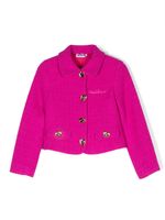 Moschino Kids blazer cintré en laine mélangée - Rose