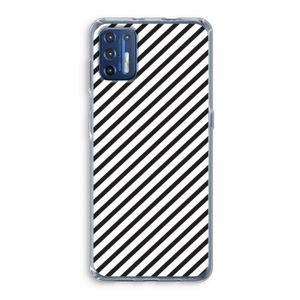 Strepen zwart-wit: Motorola Moto G9 Plus Transparant Hoesje