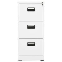 The Living Store Archiefkast Staal - 46 x 62 x 102.5 cm - 3 lades - Wit