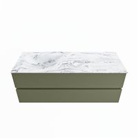 MONDIAZ VICA-DLUX 130cm badmeubel onderkast Army 2 lades. Inbouw wastafel CLOUD links 1 kraangat, kleur Glace. MONDIAZ VICA-DLUX 130cm badmeubel onderkast Army 2 lades. Inbouw wastafel CLOUD links 1 kraangat, kleur Glace.