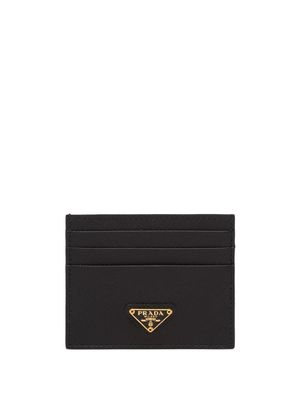 Prada porte-cartes à plaque logo - Noir