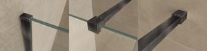 Mueller Slimline muurprofiel en stabilisatiestang voor losse glaswand gunmetal