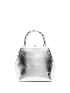 Jil Sander sac à main Goji Bamboo Square en cuir - Argent