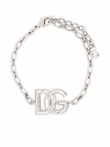 Dolce & Gabbana bracelet à plaque logo - Argent