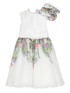 ELIE SAAB JUNIOR robe en taffetas à détail de nœud - Blanc