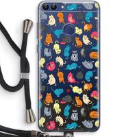 Kleurrijke katten: Huawei P Smart (2018) Transparant Hoesje met koord