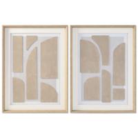 Schilderij Home ESPRIT Wit Beige Abstract Stads 60 x 5 x 80 cm (2 Stuks)