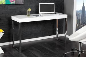 Design console WHITE DESK 120cm witte hoogglans bureautafel - 16714