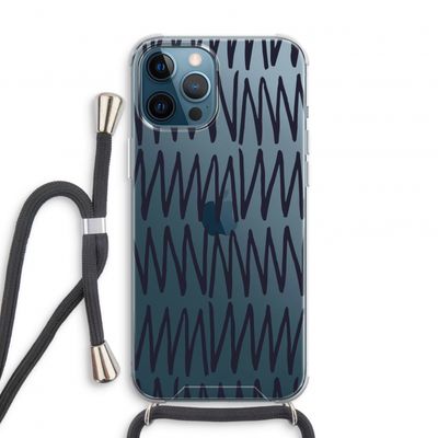 Marrakech Zigzag: iPhone 12 Pro Transparant Hoesje met koord