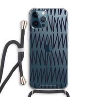 Marrakech Zigzag: iPhone 12 Pro Transparant Hoesje met koord