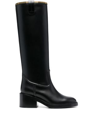 Chloé bottes en cuir à talon épais - Noir