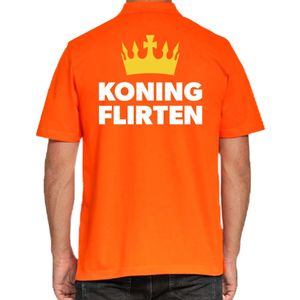 Koningsdag polo t-shirt oranje Koning Flirten voor heren 2XL  -