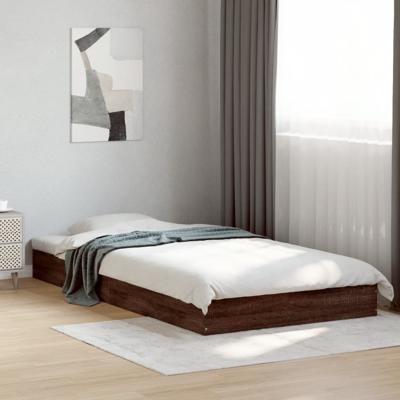 Bedframe zonder matras bewerkt hout bruin eikenkleur 100x200 cm