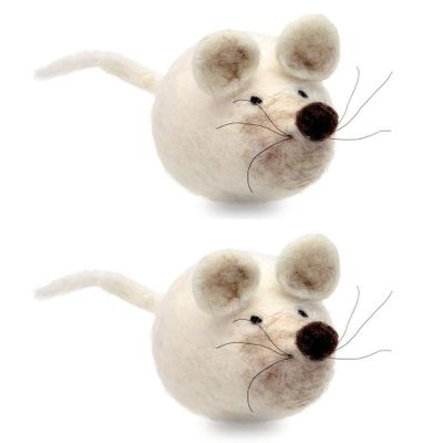 2x stuks maak je eigen dieren muis van vilt DIY pakket