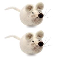 2x stuks maak je eigen dieren muis van vilt DIY pakket