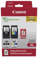 Canon photo value pack 1 x PG-560XL + 1 x CL-561XL, 300 - 400 pagina&apos;s, OEM 3712C008, 4 kleuren