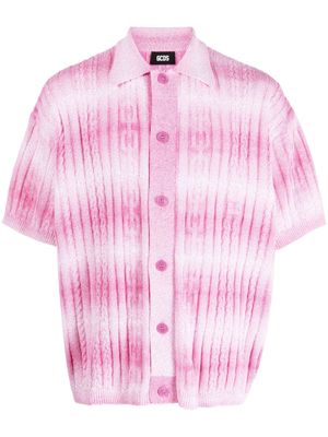 GCDS cardigan en maille torsadée - Rose