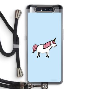Eenhoorn: Samsung Galaxy A80 Transparant Hoesje met koord