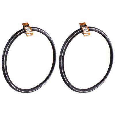 Buitenband fiets - 2x - rubber - 26 inch x 1 3/8 - witte lijn