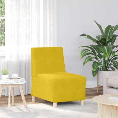 Fauteuil 55 cm fluweel geel