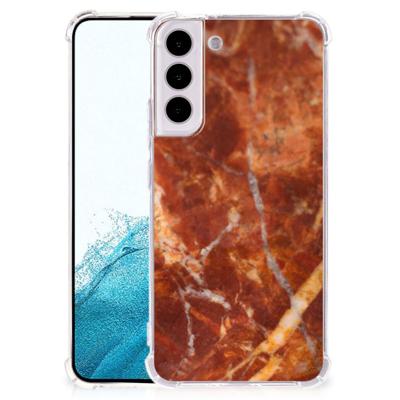Samsung Galaxy S22 Plus Anti-Shock Hoesje Marmer Bruin Samsung Galaxy S22 Plus Anti-Shock Hoesje Marmer Bruin