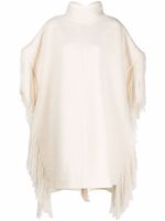 Jil Sander cape oversize à franges - Tons neutres