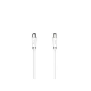 Hama Antennekabel, coax-stekker - coax-koppeling, 10,0 m, 90 dB TV accessoire Wit