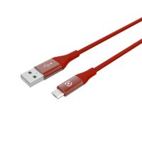 Celly USBMICROCOLORRD USB-kabel 1 m USB 2.0 USB A Micro-USB B Rood